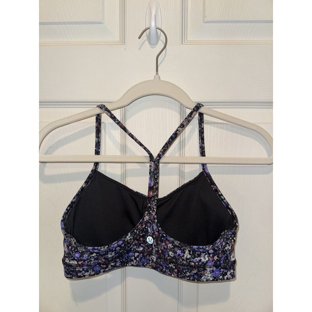 Lululemon Purple Floral Flow Y Bra Size 8 - Picture 3 of 3